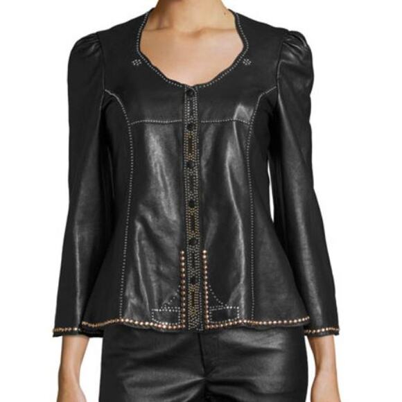 NWT Isabel Marant Lambskin Leather Veste Blizzy Jacket $2,390 - Picture 2 of 12